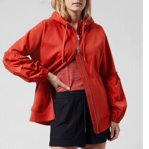 ATHLETA ON MY WAY TRIUMPH HOODIE IN CURRANT RED